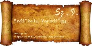 Székely Varsány névjegykártya